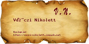 Váczi Nikolett névjegykártya